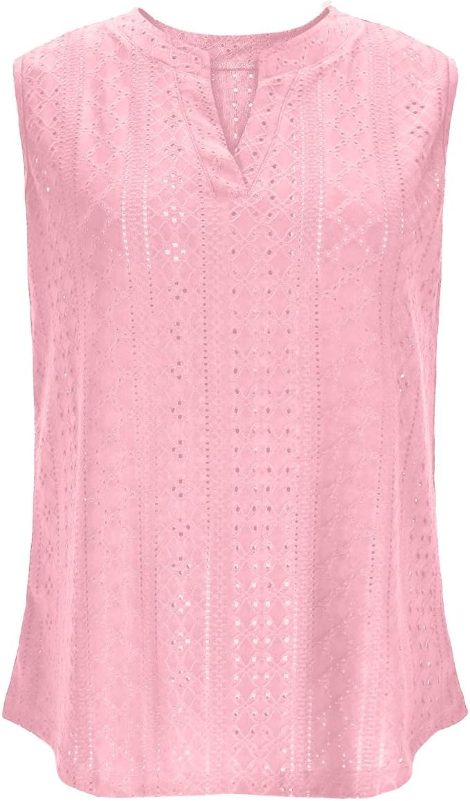 Women Sleeveless Dressy Casual Summer Womens Henley Shirts Trendy Blouses Comfy and Breathable
