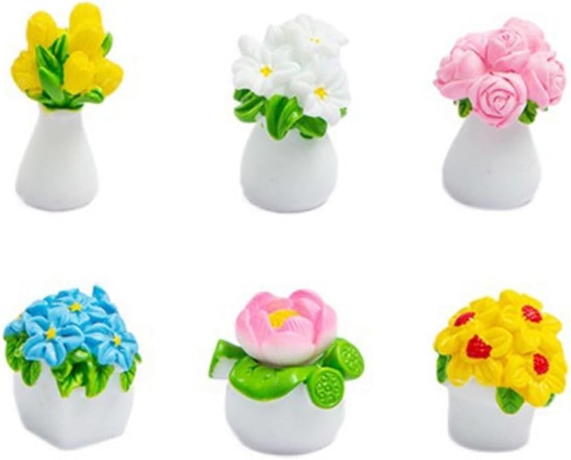 Resin Flower Model Colorful Simulation Cactus Plant Series Mini Flower Potted Mini Succulents Lifelike Micro(Style D)
