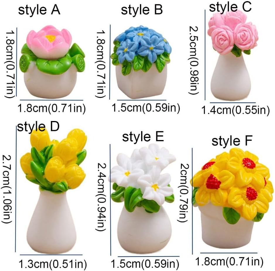 Resin Flower Model Colorful Simulation Cactus Plant Series Mini Flower Potted Mini Succulents Lifelike Micro(Style D)